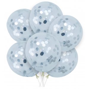 Konfettiballonger - Silver - 6-pack - 30 cm Konfettiballonger - Silver - 6-pack - 30 cm