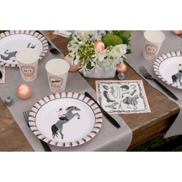 Bordslöpare - Hästkalas - Rosa/Svart Bordslöpare - Hästkalas - Rosa/Svart