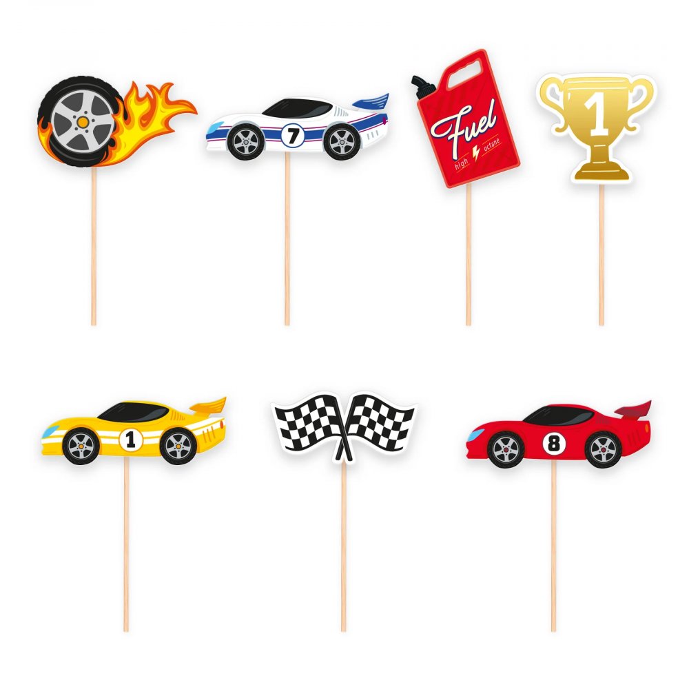 Cake Picks - Racing - 7-pack - Cake Picks, Cake Toppers