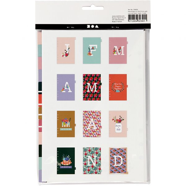 Skiljeblad - A5 - Guld/Korall/Röd - 12 st Skiljeblad - A5 - Guld/Korall/Röd - 12 st