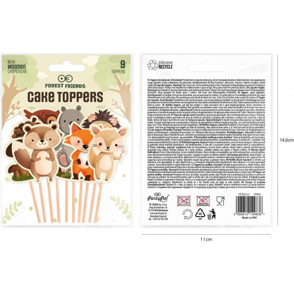 Cake picks - Skogens vänner - 9-pack Cake picks - Skogens vänner - 9-pack