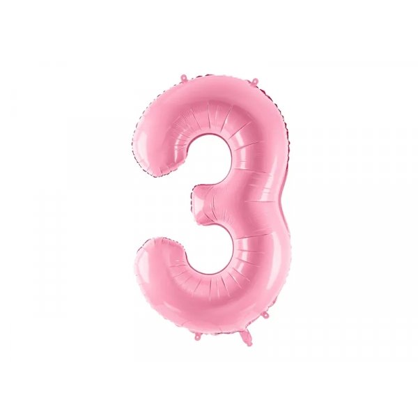 Sifferballong 0-9, pastellrosa 86cm