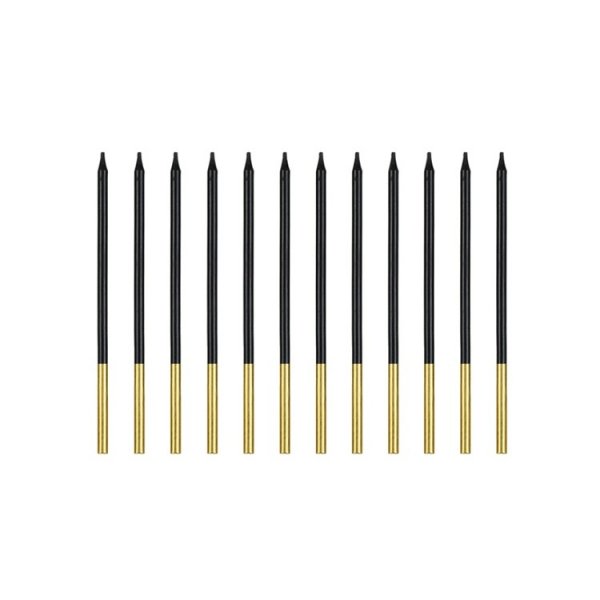 L�nga T�rtljus Svart/Guld 14 cm