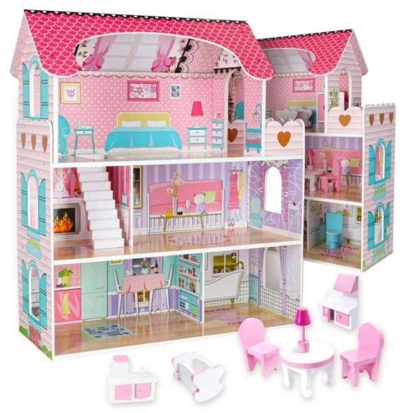 Docksk�p i tr� 70 cm Rosa med LED-belysning - Sj�lvmontering