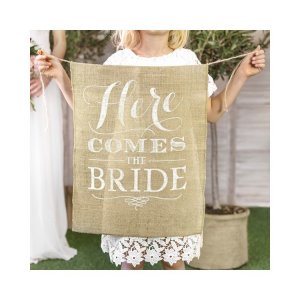 Juteflagga "Here comes the bride" Juteflagga "Here comes the bride"