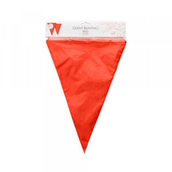 Girlang - Stora flaggor - R�d - Plast -10 m