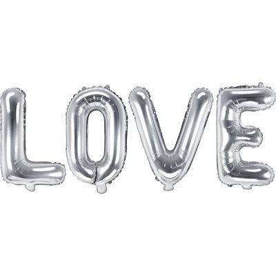 Bokstavsballonger - LOVE - 140 x 35 cm - Silver