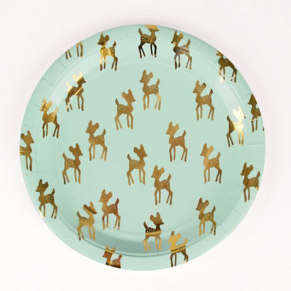 Papptallrikar - Golden Fawn - 8-pack