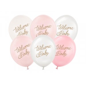 Ballonger Welcome Baby - Rosa mix - 30 cm