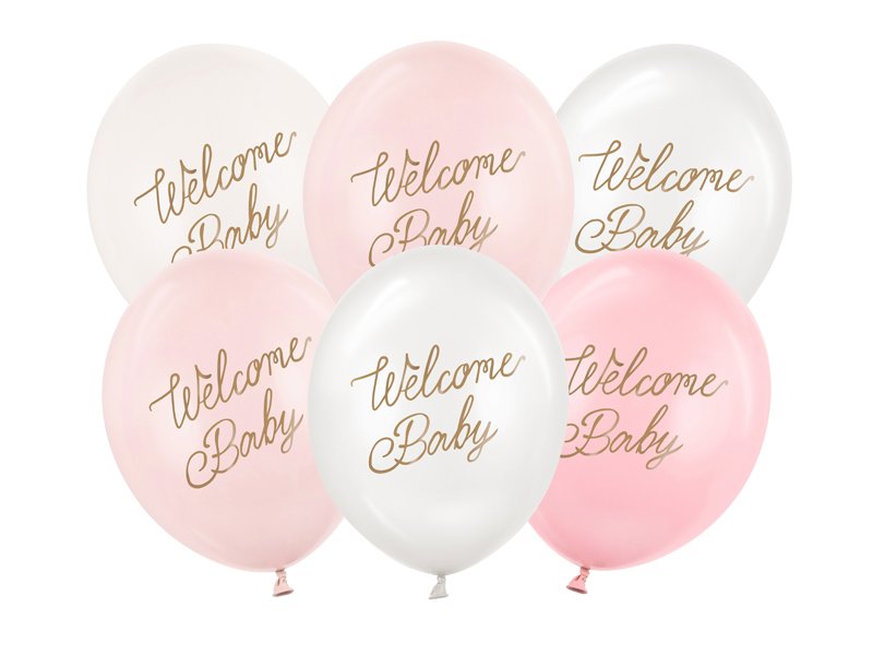 Ballonger Welcome Baby - Rosa mix - 30 cm - Baby Shower-ballonger, Baby Shower