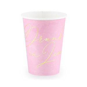 Pappmuggar - Drunk in love - Rosa/Guld - 6-pack