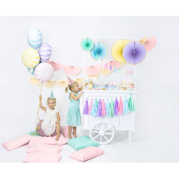 Partyhattar - Pastellmix med guldkant - 6-pack