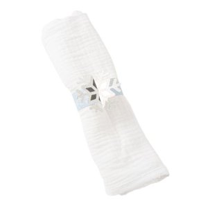 Servettringar - Sn�flingor - Ljusbl� - 8-pack