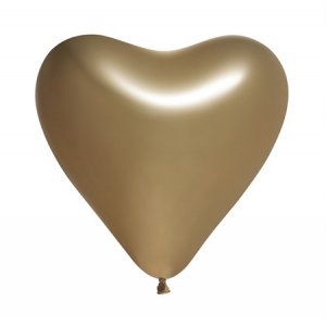Chromeballonger - 5-pack - Hjärta - Guld