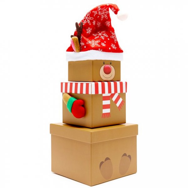 Stapelbara presentaskar - Ren - 3-pack