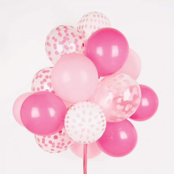 Ballonger - Printed Confetti - Rosa - 5-pack Ballonger - Printed Confetti - Rosa - 5-pack