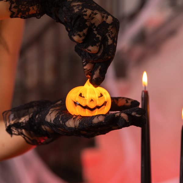 Liten ljuslykta Pumpa - LED - Halloween