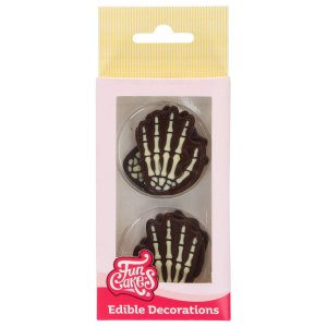 Funcakes - Sockerdekorationer – Skeletthänder - 6 st Funcakes - Sockerdekorationer – Skeletthänder - 6 st