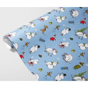 Presentpapper - Julpapper - Mumin - Bl� - 4mx70cm