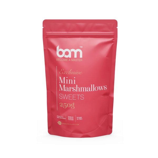 Minimarshmallows - Vit/Rosa - BAM - 250g Minimarshmallows - Vit/Rosa - BAM - 250g