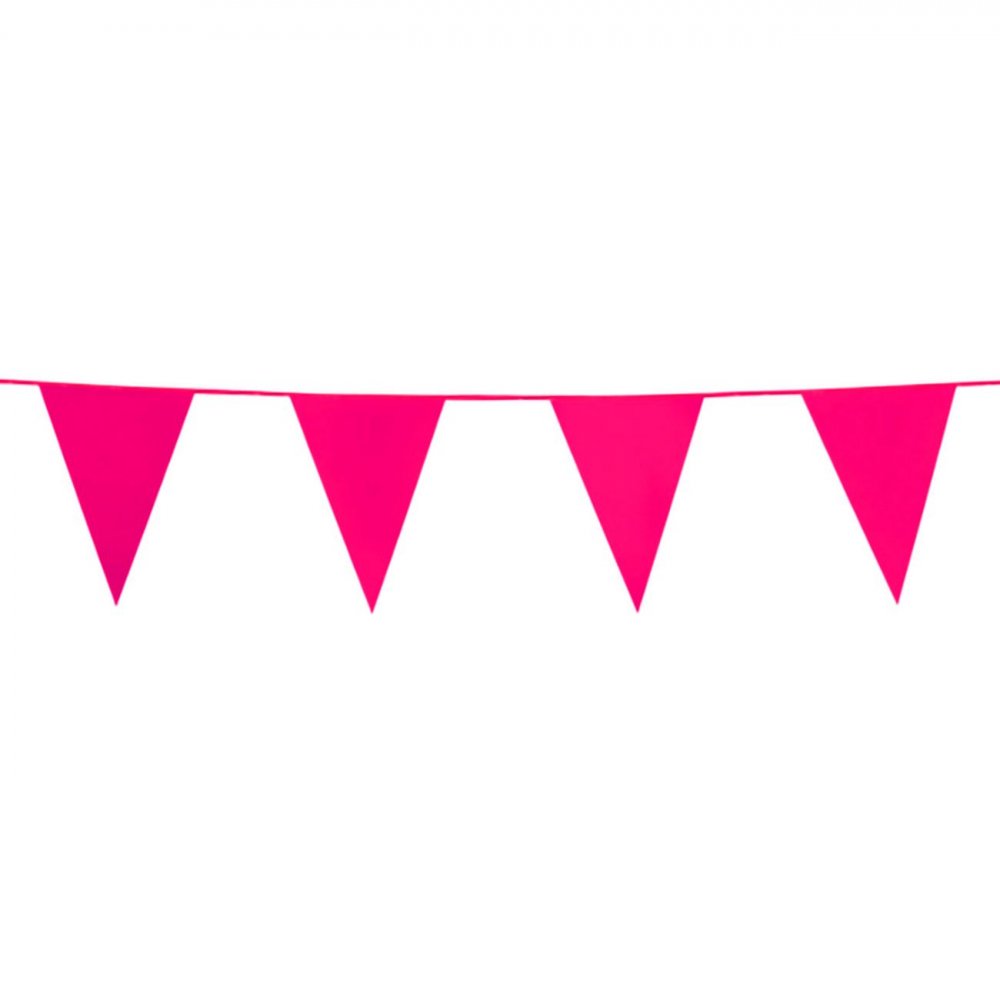 Vimpelgirlang Rosa 10m - Vimplar, Hängande dekorationer