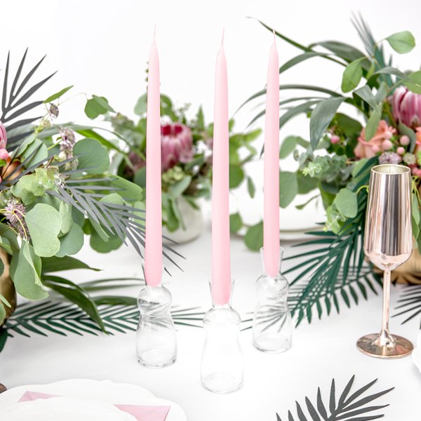 Ljus - 10-pack - Matt ljusrosa