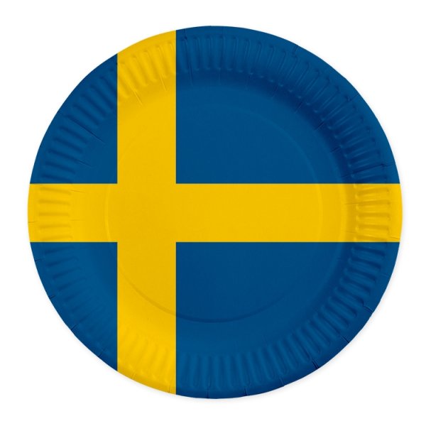 Papptallrikar - Sverige - 23 cm - 8 st