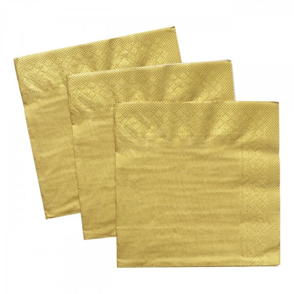 Servetter - Guld - 33x33 cm - 20-pack