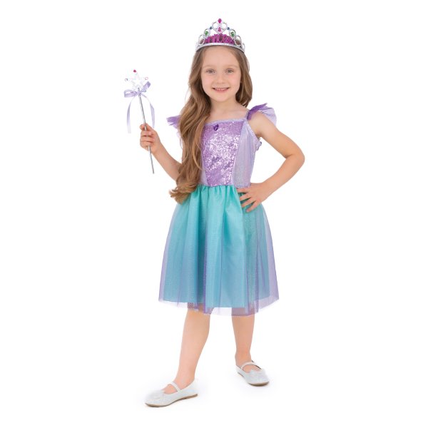 Maskeraddräkt - Prinsessa - Blå/Lila - Strl S Maskeraddräkt - Prinsessa - Blå/Lila - Strl S