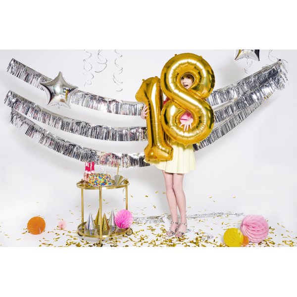 Sifferballong - Guld - 86 cm