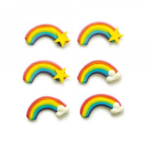 Sockerdekorationer - Regnbågar- 6 st