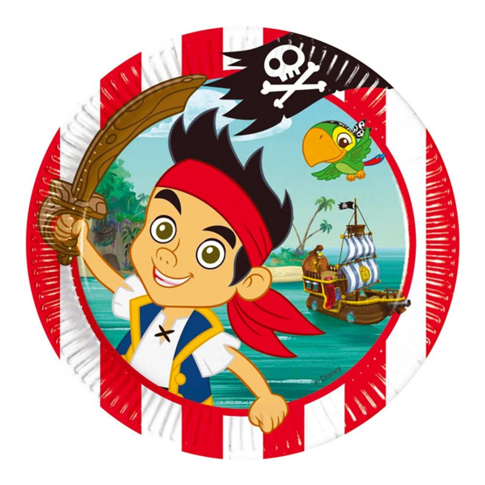Papptallrikar – Jake & piraterna – 23 cm – 8-pack