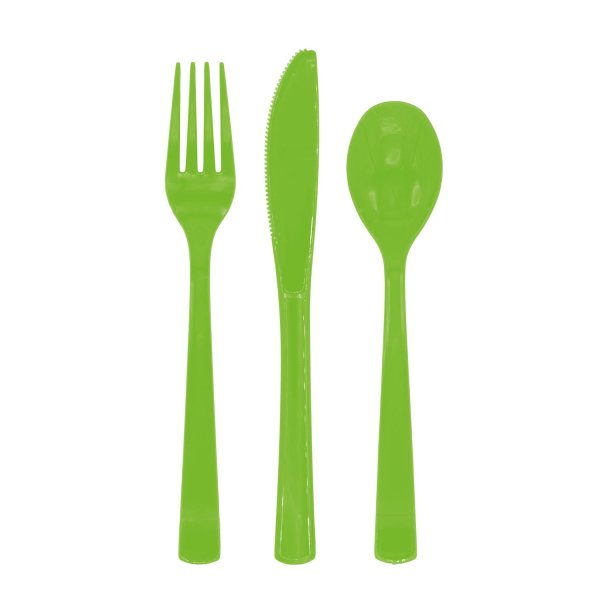 �teranv�ndbar Bestick - Limegr�n - 18-pack