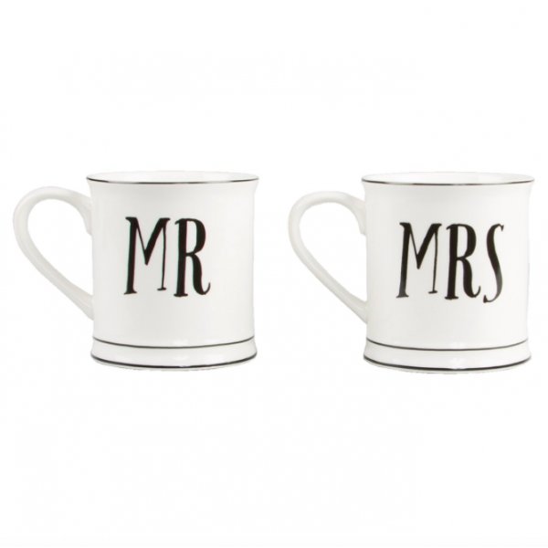 Porslinsmuggar - Mr & Mrs - 2-pack