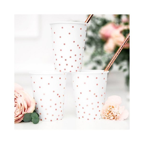 Pappersmuggar Prickar Ros� 6-pack