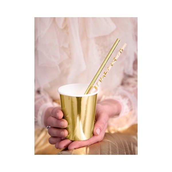 Papperssugr�r Rosa med Guldm�nster