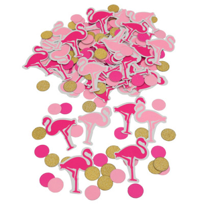 Konfetti - Flamingo party - Rosa/Guld