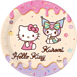 Papptallrikar Hello Kitty - Hello Kitty & Kuromi - 23 cm - 8-pack