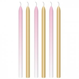 L�nga t�rtljus - 6-pack - Rosa/Guld