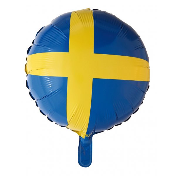 Folieballong - Sverige - Rund - 46 cm