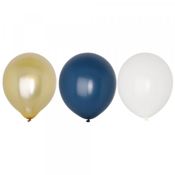 Ballonger - Mix - Guld/Blå/Vit - 8 st Ballonger - Mix - Guld/Blå/Vit - 8 st