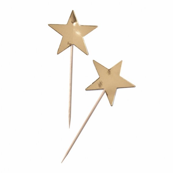 Cake Picks - Metallic Star - Guld - 10-pack Cake Picks - Metallic Star - Guld - 10-pack