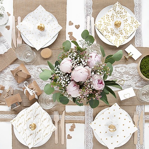 Trbestick - Natur - 6 set (sked, kniv, gaffel)