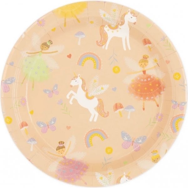 Papptallrikar - Unicorns & Prinsessor - 18 cm diameter - 6-pack