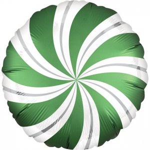Folieballong - Swirl - M�rkgr�n
