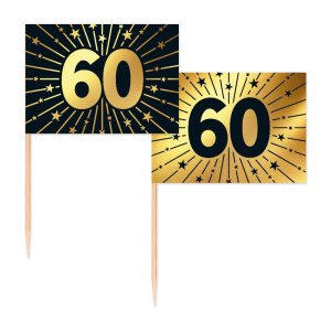 Party Picks - 60 �r - Guld - 50-pack