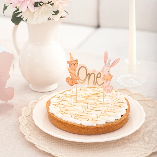 Cake Topper - One - Nalle & Kanin