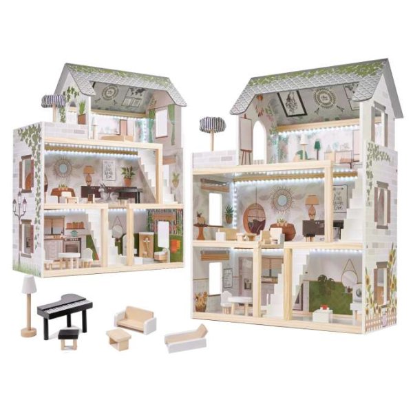 Docksk�p LULILO FLORO boho med LED-belysning 78 cm Tr�