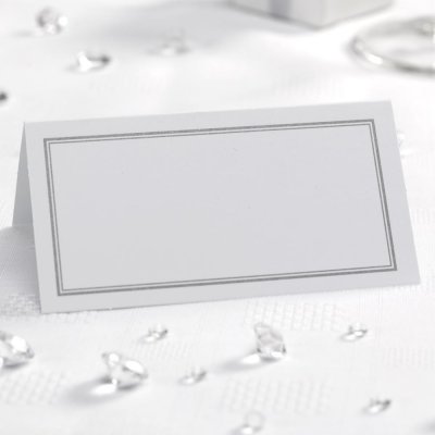 Placeringskort - 50-pack - Vit/Silver