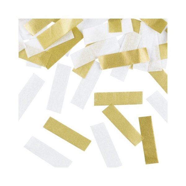 Konfettir�r vit/guld